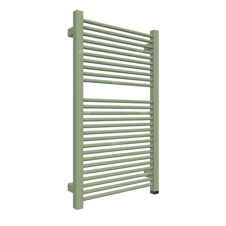 Grzejnik elektryczny TERMA MIKE ONE 430 x 735 mm, kolor zielony blady RAL6021, moc 400 W, podłączenie E8, kabel prosty bez wtyczki 1,5m srebrzysty