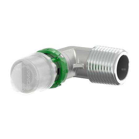 Kolano, końcówka zaprasowywana 90' COMAP MultiSkin Visu-Control, mosiądz, 20x2 x 3/4'' (MZ x GZ)