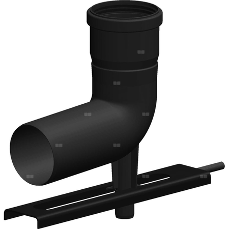 Kolano 87st. fi80mm z podporą i szyną mocującą