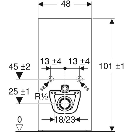Moduł sanitarny do WC wiszącego GEBERIT Monolith, 1010 mm x 480 mm x 106 mm, regulacja wysokości, front: imitacja betonu, bok: czarny