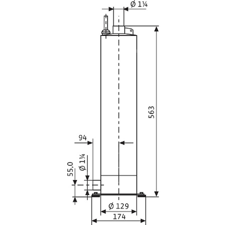 Pompa głębinowa 1-fazowa WILO Sub TWI 5-SE-305EM-FS częstotliwość 50 Hz, moc 0.75 kW 4.9 A, prędkość obrotowa 2810 obr/min