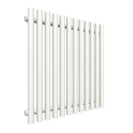 Grzejnik elektryczny TERMA TUNE VWS 590 x 600 mm, kolor biały drogowy RAL9016, moc 400 W, podłączenie E2, kabel spiralny z wtyczką srebrzysty