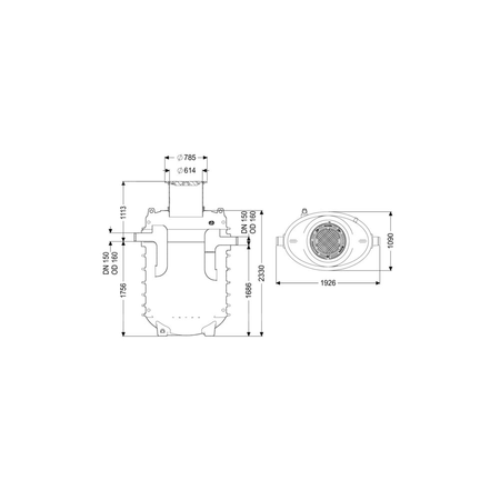 Separator tłuszczu EasyClean ground GW Direct-L NS8,5 120D