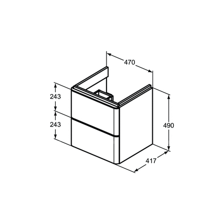 ADAPTO SZAFKA 47X41 2 DRWS GLS WHT