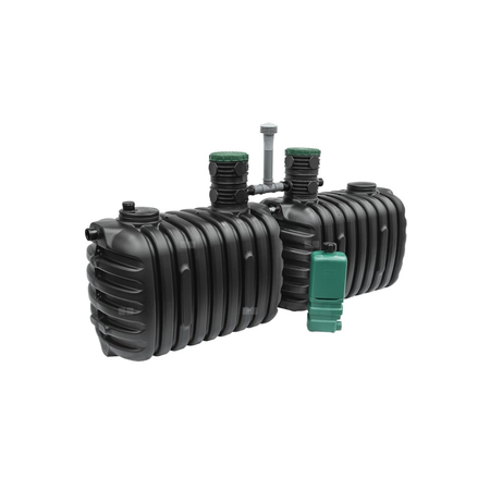 Oczyszczalnia biologiczna SBR dwuzbiornikowa Actibio 6, 1-6 użytkowników zestaw z nabudową teleskop, tunele 300l 12 szt.