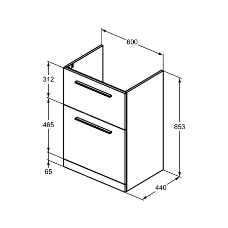 I.LIFE A SZAFKA UNIT 2 DRWS 60CM GRG MTT