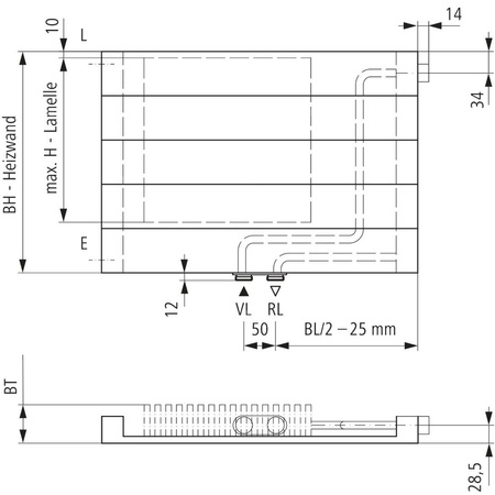 Grzejnik płytowy typ 11 KERMI V-HHV QN752(R), z osłoną wym. 140 x 2000 mm, kolor biały, moc 752 W
