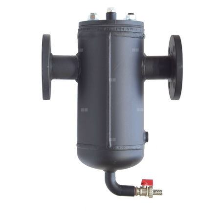 Filtroodmulnik koszowy FMKo 150 – DN50 z wyposażeniem dodatkowym, bez izolacji, ocynkowany (z koszem filtracyjnym 500µm, zaworem spustowym i odpowietrznikiem ręcznym, bez izolacji, ocynkowany)
