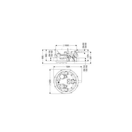 MODUŁ TECHNICZNY MONO ECOLIFT XL POMPA 230V SPF1400-S3 z automatyczną klapą zwrotną do ścieków szarych do swob. ustawienia lub połączenia ze studz.