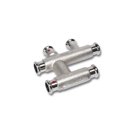 Trójnik Concept By SANHA Therm krzyżowy stal (niklowanie) 15 mm MZ