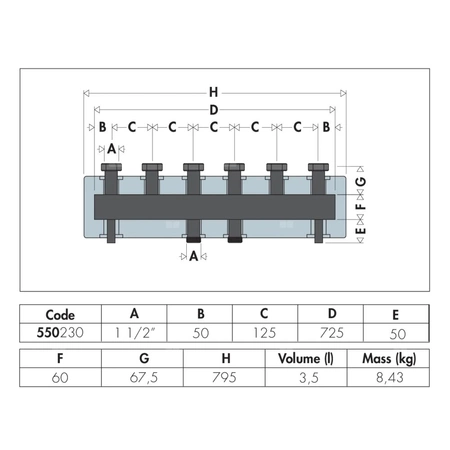 Rozdzielacz do instalacji grzewczych. Z izolacją. Ilość wyjść: 3, DN 25