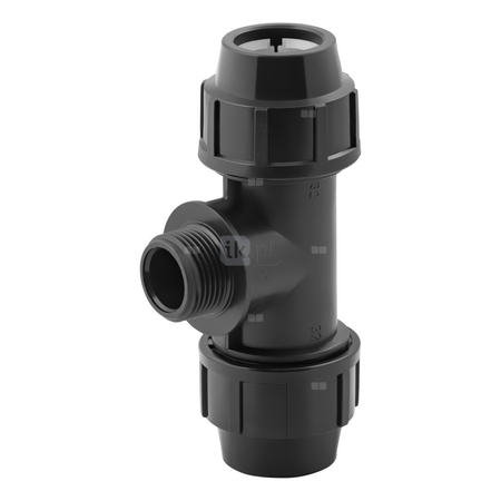 Trójnik skręcany z gwintem zewnętrznym do rur PE PN16 40 mm x 1 1/4