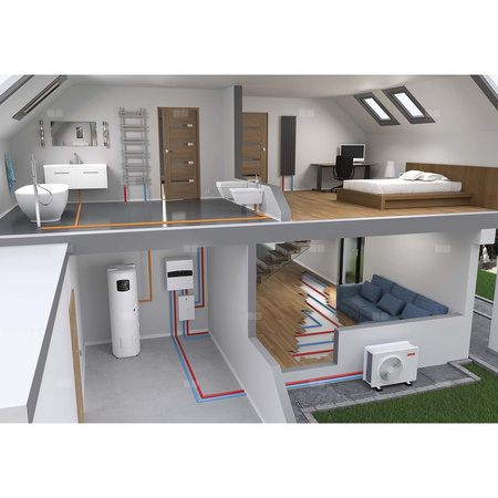 Pakiet - Pompa ciepła powietrzna powietrze-woda monoblok ARISTON NIMBUS PLUS M NET R32 5 kW 230 V + Moduł naścienny Sensys HD z łącznością Wi-FI