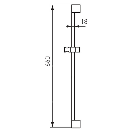 Drążek natrysku przesuwnego, chrom