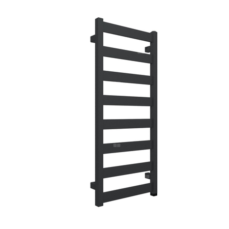 Grzejnik elektryczny TERMA VIVO One 400 x 910 mm, kolor metaliczny szary, moc 300 W, podłączenie E8, kabel prosty bez wtyczki czarny