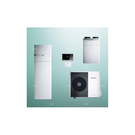Pakiet Systemowy OZE - Pompa ciepła powietrzna powietrze-woda monoblok VAILLANT VWL 55/6A aroTHERM plus 5.4 kW 400 V + Centrala grzewcza uniTOWER VIH QW 190/6E + Moduł komunikacji internetowej VR 940f + Rekuperator recoVAIR VAR 360/4 + Regulator sensoCOMF