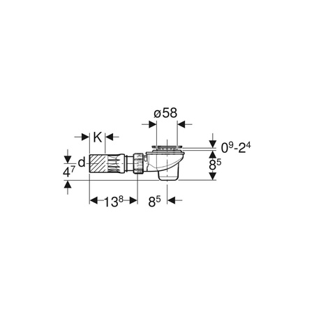 Kołnierz mocujący syfonu brodzikowego 62 z uszczelką