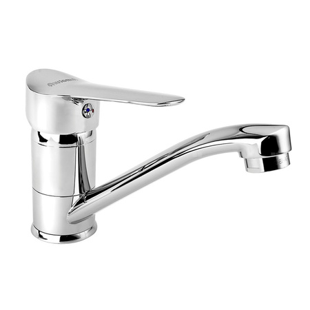 Bateria umywalkowa stojąca KFA Armatura LEONIT, chrom, obrotowa wylewka, montaż blat / otwór na baterię