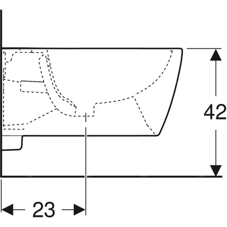 Bidet wiszący Geberit iCon, ukryte mocowania: T=53cm, Przelew=Widoczny, Biały