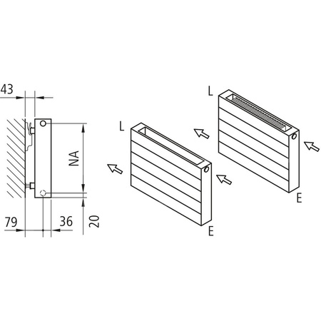 Grzejnik płytowy typ 22 KERMI HHN wym. 840 x 2200 mm, kolor biały, moc 4415 W