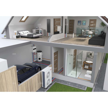 Pakiet - Pompa ciepła powietrze-woda split ARISTON NIMBUS FLEX 120 S-T NET R32 9.5 kW 400 V + Moduł naścienny SENSYS HD + Moduł komunikacji internetowej (aplikacja Ariston Net)