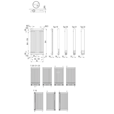 Grzejnik KermiX2 Verteo Profil typ 21 1400x64x500 biały, 10 bar, z osłonami bocznymi