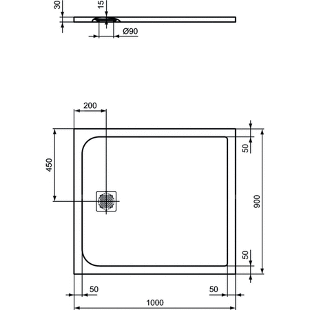 ULTRAFLAT S BRODZIK 100X90 BC SAND