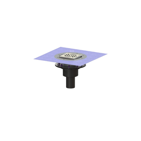 Wpust Ecoguss, DN70, odpł.pionowy, z nasadką Variofix i kratką/ramą nierdz. 138x138