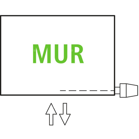 Grzejnik płytowy typ 11 KERMI V-HHV QN617(R), z osłoną wym. 280 x 1000 mm, kolor biały, moc 617 W