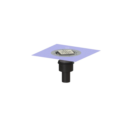 Wpust Ecoguss, DN70, odpł. pionowy, z nasadką Variofix i kratką szczel/ramą nierdz. 120x120