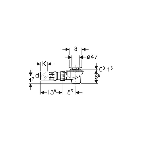 Kołnierz mocujący syfonu brodzikowego 52 z uszczelką
