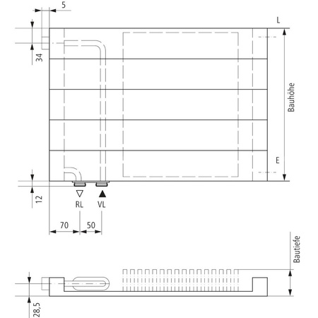 Grzejnik płytowy typ 11 KERMI V-HHV QN494(R), bez osłony wym. 280 x 800 mm, kolor biały, moc 494 W