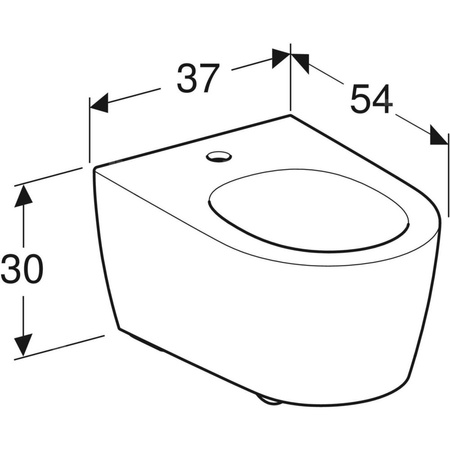 Bidet wiszący Geberit ONE, ukryte mocowania: T=54cm, Przelew=Niewidoczny, Biały / Matowy