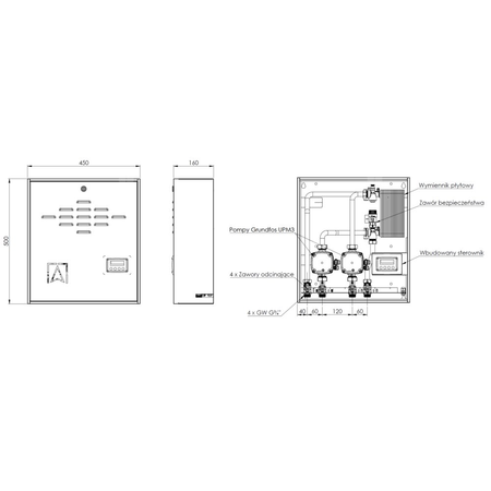 Grupa pompowa AFRISO PrimoBox AHB 620 GZ x GW 3/4'' x 3/4'', z izolacją, z pompą obiegową 2x Grunfos UPM3 Auto