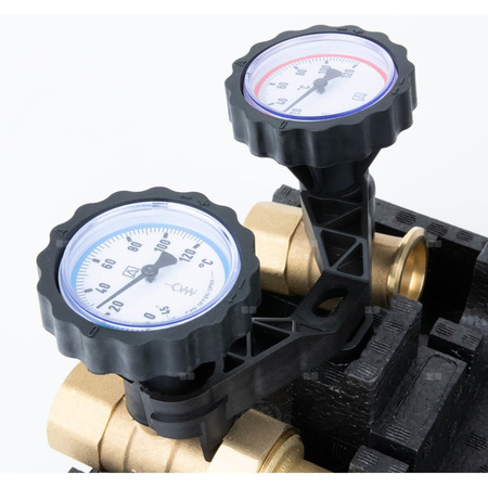 Grupa pompowa AFRISO PrimoTherm 180-2 DN 25 3-WM-SM Vario GZ x GW 1 1/2'' x 1'', z zaworem mieszającym, z izolacją, z siłownikiem arm 343 proclick