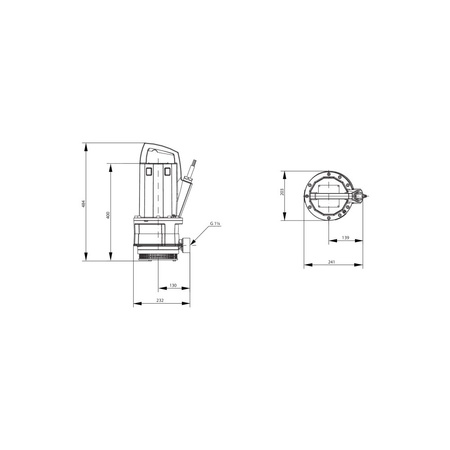 Pompa zanurzeniowa do ścieków WILO Drain TMT 32M113/7,5Ci żeliwo 3 x  400 V, moc 1.1 W 50 Hz