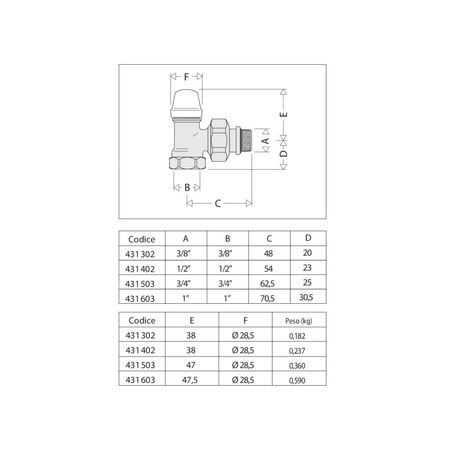 Grzejnikowy zawór odcinający kątowy do rur stalowych 1" bez uszczelki gumowej