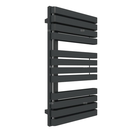 Grzejnik elektryczny TERMA WARP S 500 x 915 mm, kolor czarny jak kruk RAL9005, moc 600 W, podłączenie E1, kabel spiralny z wtyczką