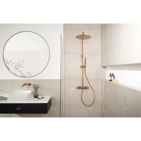 MOZA Deszczownia PREMIUM z Baterią natryskową termostatyczną, Brushed rose gold PVD