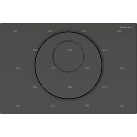 Przycisk uruchamiający Geberit Sigma10 do systemu spłukiwania WC z elektronicznym uruchamianiem spłukiwania, okrągły: Płyta i przycisk: czarne, Pierścień ozdobny: czarny mat