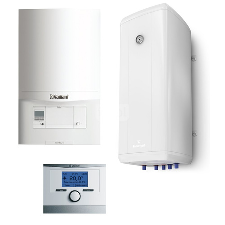 Pakiet - Kocioł gazowy jednofunkcyjny VAILLANT ecoTEC pro VC 186/5-3 kondensacyjny wiszący 5.7-20.0 kW + Czujnik c.w.u. + Regulator calorMATIC 350 + Zasobnik c.w.u Vulcan 100L wiszący