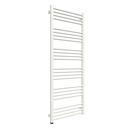 Grzejnik elektryczny TERMA FIONA ONE 530 x 1380 mm, kolor biały drogowy RAL9016, moc 600 W, podłączenie E8, kabel spiralny z wtyczką biały