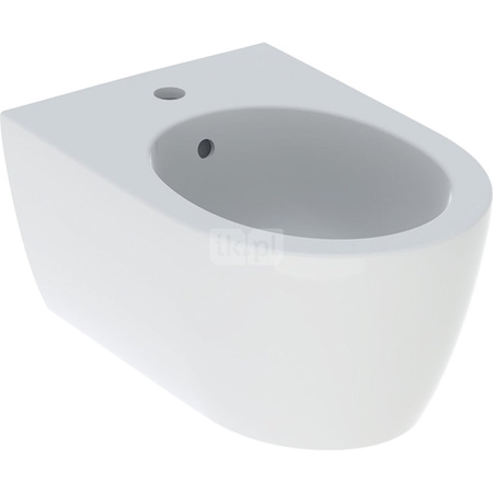 Geberit iCon Bidet wiszący, B35.5cm, H30cm, T53cm, ukryte mocowania, z przelewem, z otworem na baterię, KeraTect