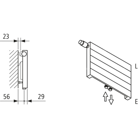 Grzejnik płytowy typ 11 KERMI V-HHV QN338(R), bez osłony wym. 140 x 900 mm, kolor biały, moc 338 W