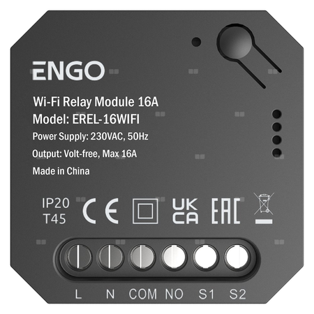 Smart Relay inteligentny przekaźnik Wi-Fi do systemu ENGO Smart, 1x16A, NO-COM