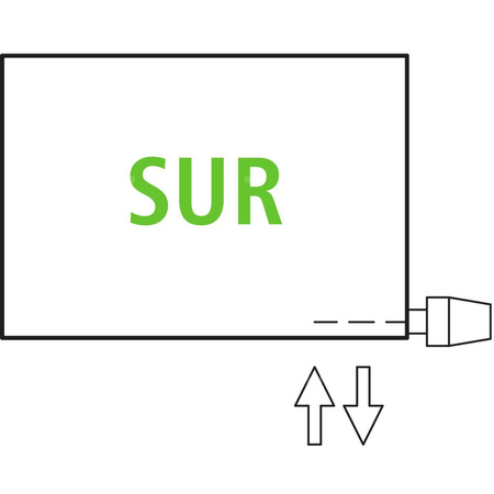 Grzejnik płytowy typ 11 KERMI V-HHV QN1134(R), z osłoną wym. 350 x 1900 mm, kolor biały, moc 1134 W