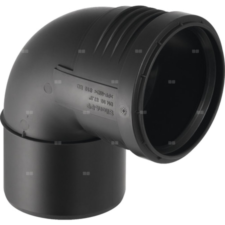 Kolano 87.5' GEBERIT Silent-PP, PP / PP, 90 mm, DN 90 x 90 mm x DN 90 (końcówka wciskowa x mufa wciskowa), (głębokość: 49 mm) z uszczelką