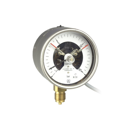 Manometr z rurką Bourdona AFRISO RF kontaktowy magnetyczny MK1 0/250 bar G1/2B radialne fi 100 mm, kl. 1,0%