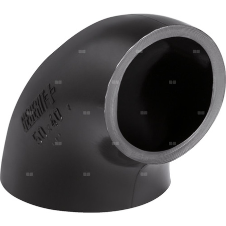 Kolano 90' GEBERIT HDPE redukcja, PE / polietylen, 63 mm, DN 60 x 56 mm (króciec)