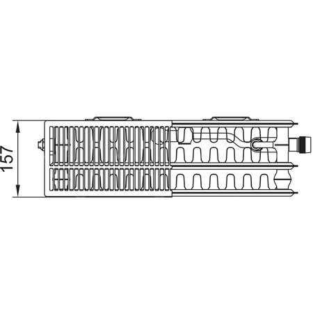 Grzejnik płytowy typ 33 KERMI X2 Plan-Vplus, prawy, z osłoną wym. 905 x 1105 mm, kolor biały, moc 3303 W